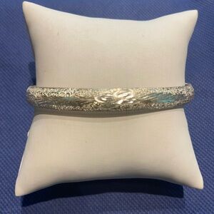 Sterling silver bangle frosted and etched